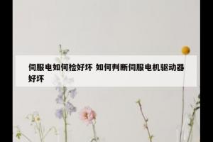 伺服电如何检好坏 如何判断伺服电机驱动器好坏