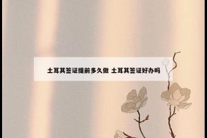 土耳其签证提前多久做 土耳其签证好办吗