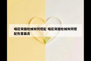 暗区突围枪械如何搭配 暗区突围枪械如何搭配伤害最高