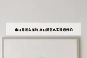 串口是怎么样的 串口是怎么实现透传的