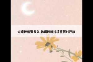 过境转机要多久 韩国转机过境签何时开放