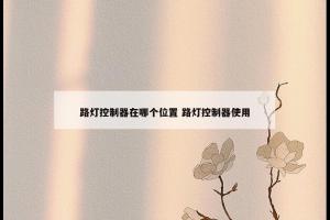 路灯控制器在哪个位置 路灯控制器使用