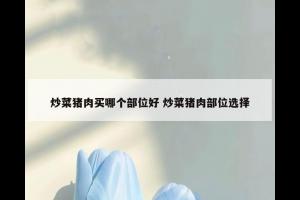 炒菜猪肉买哪个部位好 炒菜猪肉部位选择