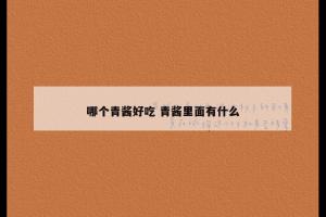 哪个青酱好吃 青酱里面有什么