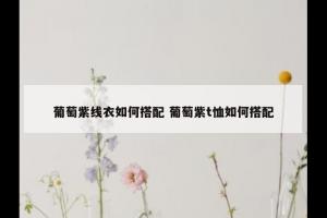 葡萄紫线衣如何搭配 葡萄紫t恤如何搭配
