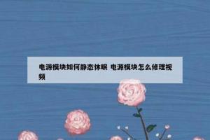 电源模块如何静态休眠 电源模块怎么修理视频