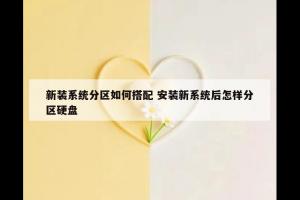 新装系统分区如何搭配 安装新系统后怎样分区硬盘
