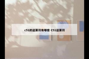 c51的运算符有哪些 C51运算符