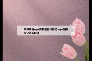 如何取消wps同步后图标标记 wps图片标记怎么取消