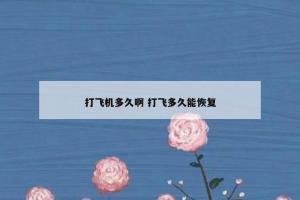 打飞机多久啊 打飞多久能恢复