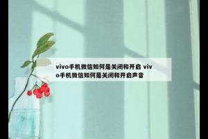 vivo手机微信如何是关闭和开启 vivo手机微信如何是关闭和开启声音