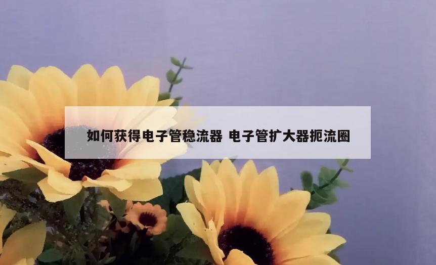 如何获得电子管稳流器 电子管扩大器扼流圈