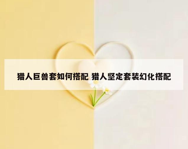 猎人巨兽套如何搭配 猎人坚定套装幻化搭配