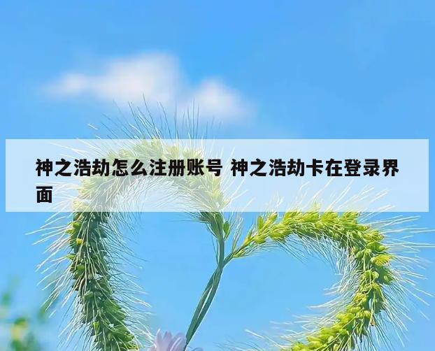 神之浩劫怎么注册账号 神之浩劫卡在登录界面