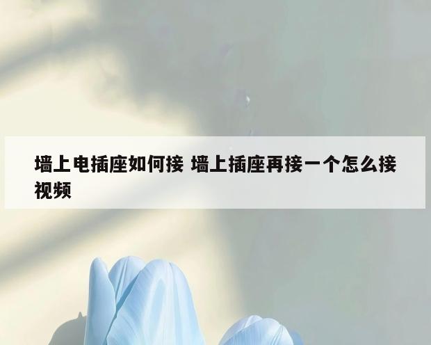 墙上电插座如何接 墙上插座再接一个怎么接视频