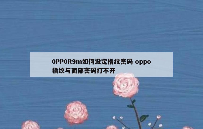 0PP0R9m如何设定指纹密码 oppo指纹与面部密码打不开