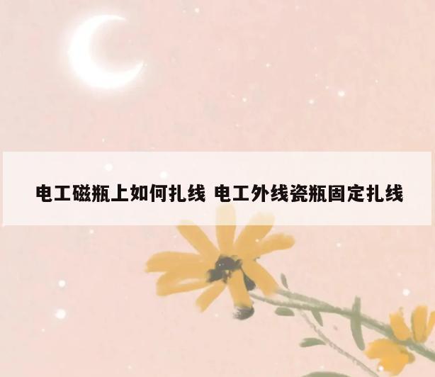 电工磁瓶上如何扎线 电工外线瓷瓶固定扎线