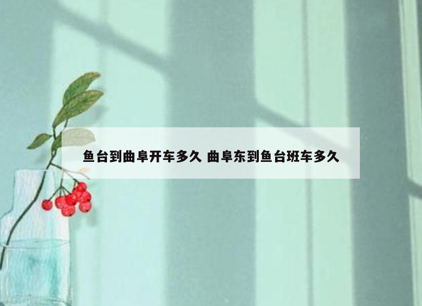 鱼台到曲阜开车多久 曲阜东到鱼台班车多久