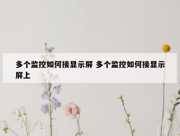 多个监控如何接显示屏 多个监控如何接显示屏上