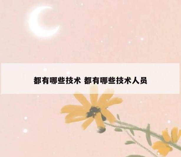 都有哪些技术 都有哪些技术人员