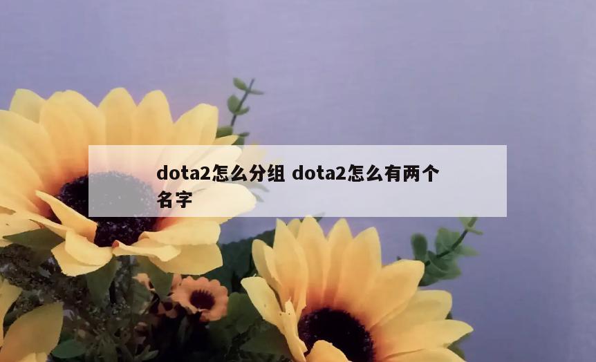 dota2怎么分组 dota2怎么有两个名字