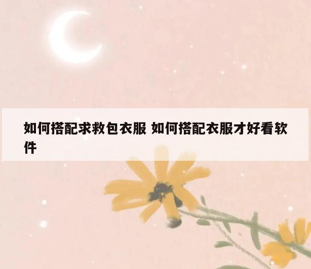 如何搭配求救包衣服 如何搭配衣服才好看软件
