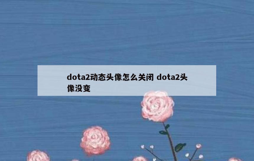 dota2动态头像怎么关闭 dota2头像没变