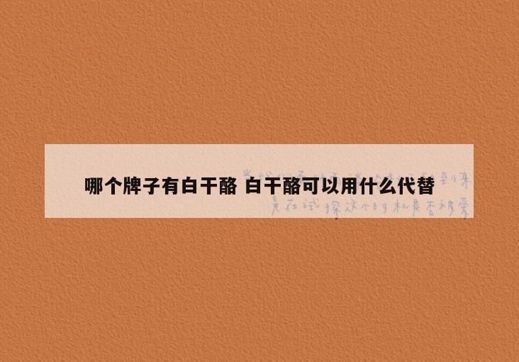 哪个牌子有白干酪 白干酪可以用什么代替