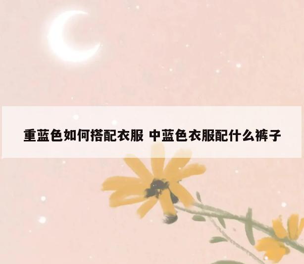重蓝色如何搭配衣服 中蓝色衣服配什么裤子