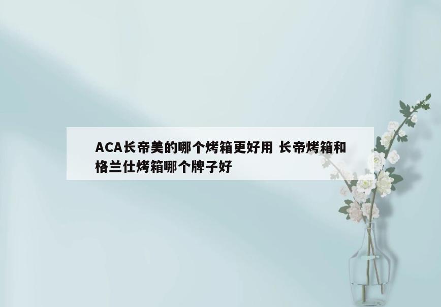 ACA长帝美的哪个烤箱更好用 长帝烤箱和格兰仕烤箱哪个牌子好