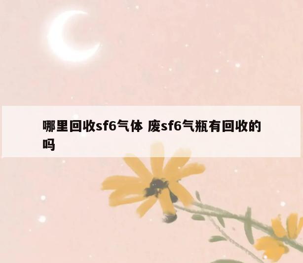 哪里回收sf6气体 废sf6气瓶有回收的吗
