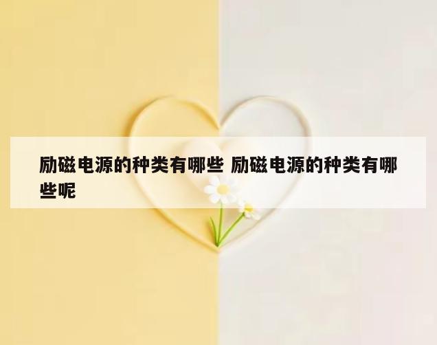 励磁电源的种类有哪些 励磁电源的种类有哪些呢