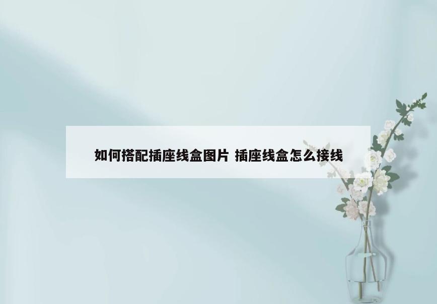 如何搭配插座线盒图片 插座线盒怎么接线