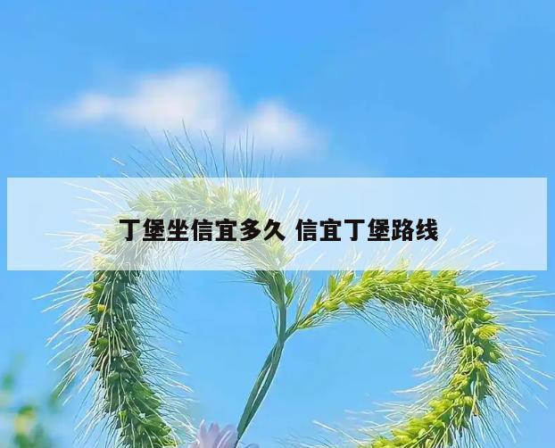 丁堡坐信宜多久 信宜丁堡路线