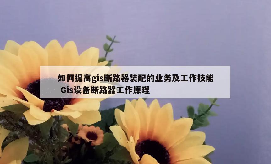 如何提高gis断路器装配的业务及工作技能 Gis设备断路器工作原理