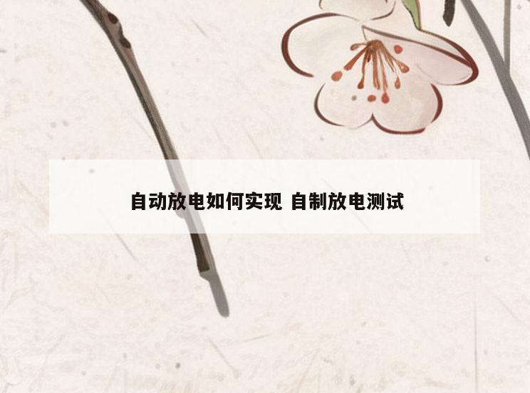 自动放电如何实现 自制放电测试