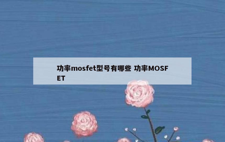 功率mosfet型号有哪些 功率MOSFET