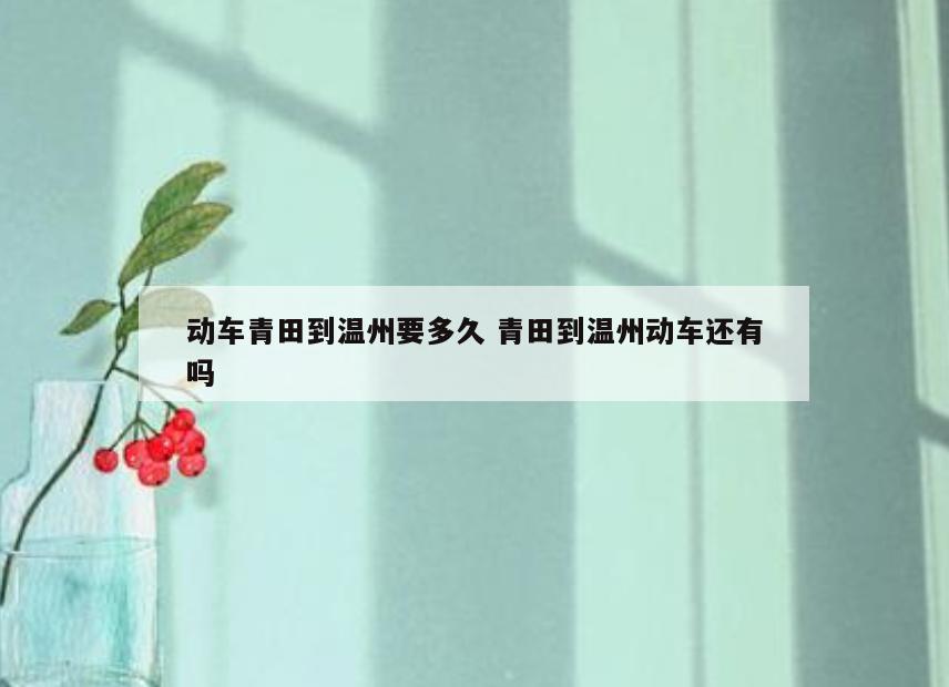 动车青田到温州要多久 青田到温州动车还有吗