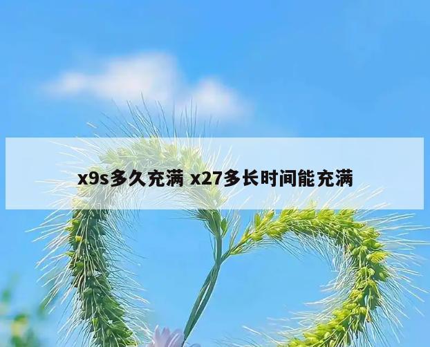x9s多久充满 x27多长时间能充满