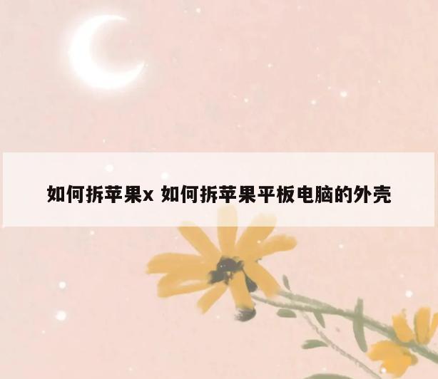 如何拆苹果x 如何拆苹果平板电脑的外壳
