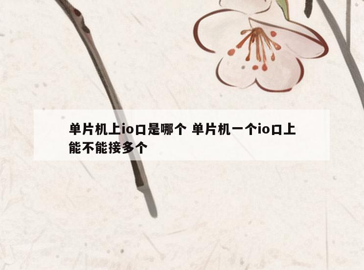 单片机上io口是哪个 单片机一个io口上能不能接多个