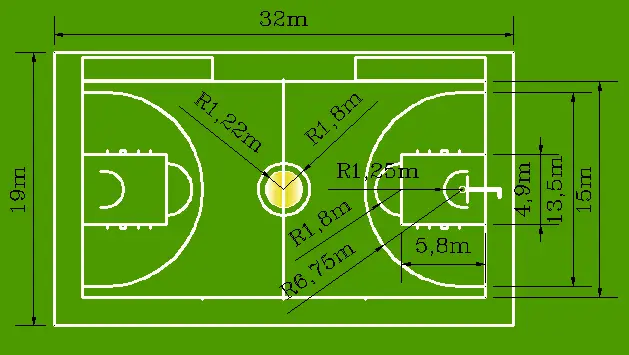 篮球架高度国际标准尺寸,正规篮球场标准尺寸清晰图,篮球架,尺寸,篮球场
