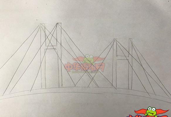 斜拉桥怎么画，斜拉桥简笔画图片,斜拉桥,简笔画,图片
