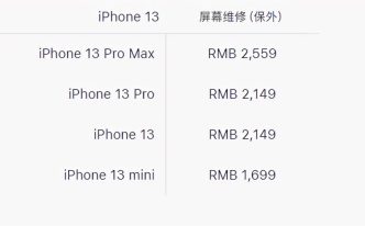 苹果13手机屏幕碎了换屏要多少钱 实用：iPhone 13官方换屏价格