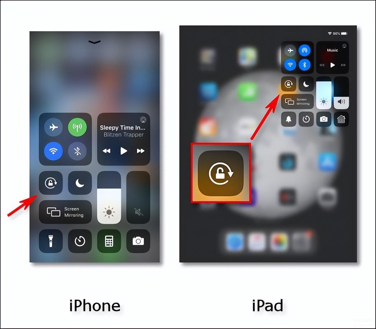 苹果平板怎么旋转屏幕设置,锁定iPhone或iPad的屏幕方向的步骤